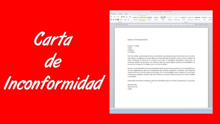 Ejemplo de Carta de Inconformidad