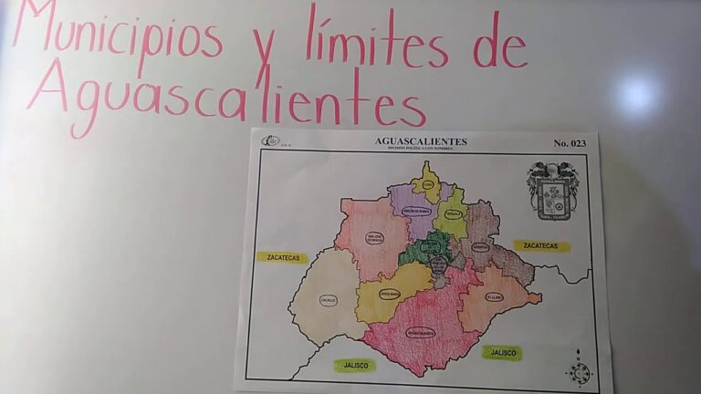 Mapa de la Rep&uacute;blica Mexicana con Nombres: Aguascalientes
