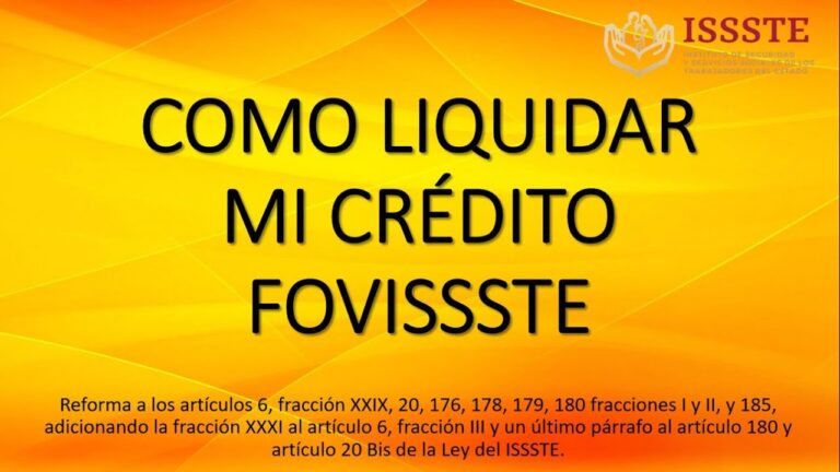 Gu&iacute;a para la Liquidaci&oacute;n de Cr&eacute;dito Fovissste