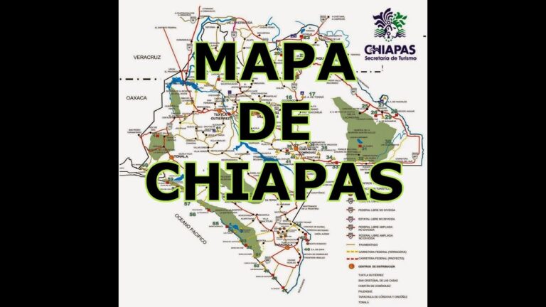 Mapa detallado de Chiapas con nombres de lugares