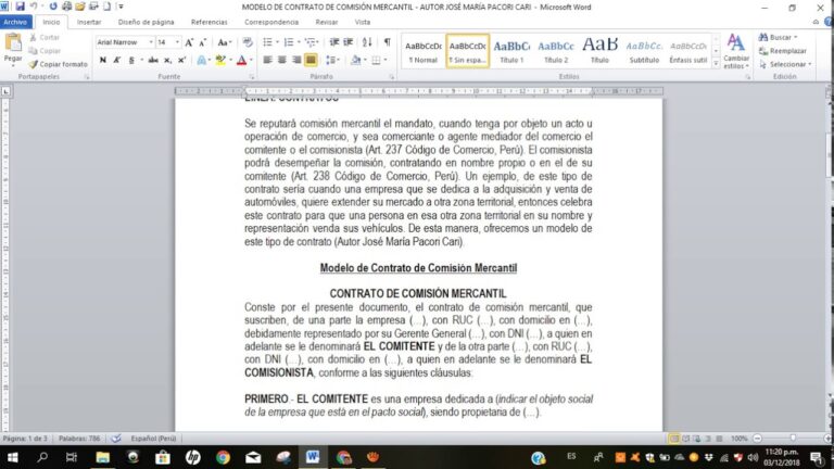 Guía Práctica para el Machote de Contrato de Comisión Mercantil
