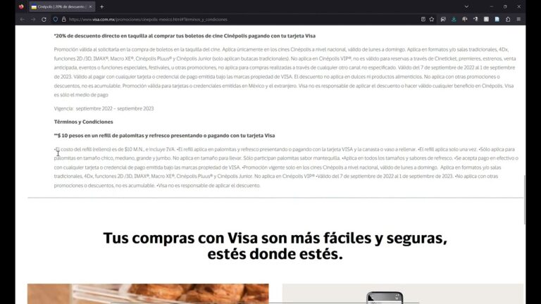Promoción Visa en Cinépolis: Ahorra y Disfruta el Cine